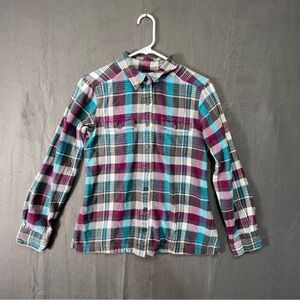 PATAGONIA Women’s Long Sleeve Fjord Flannel Shirt Size 4 small Womens purple